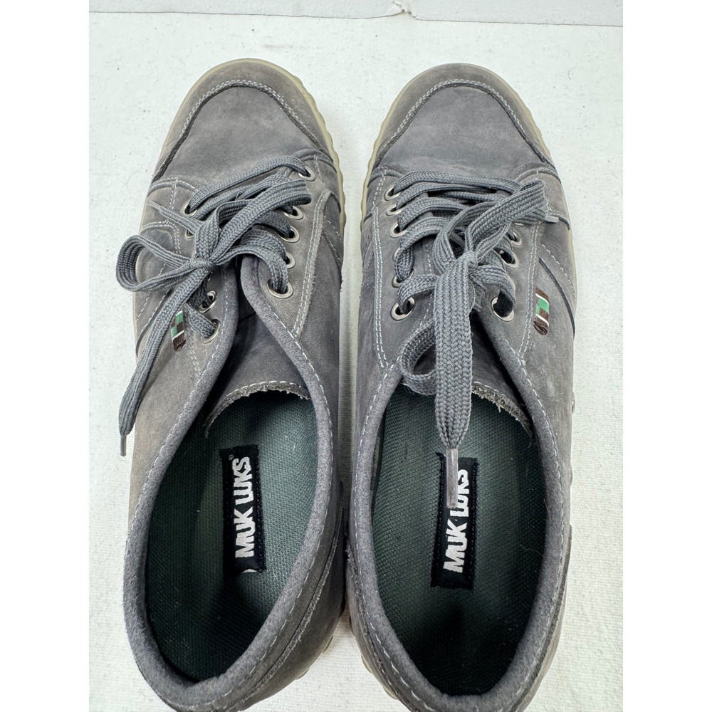 Muk Lugs Sneakers Mens Size 10 Gray Leather Low Top Lace Up Casual - Picture 9 of 11